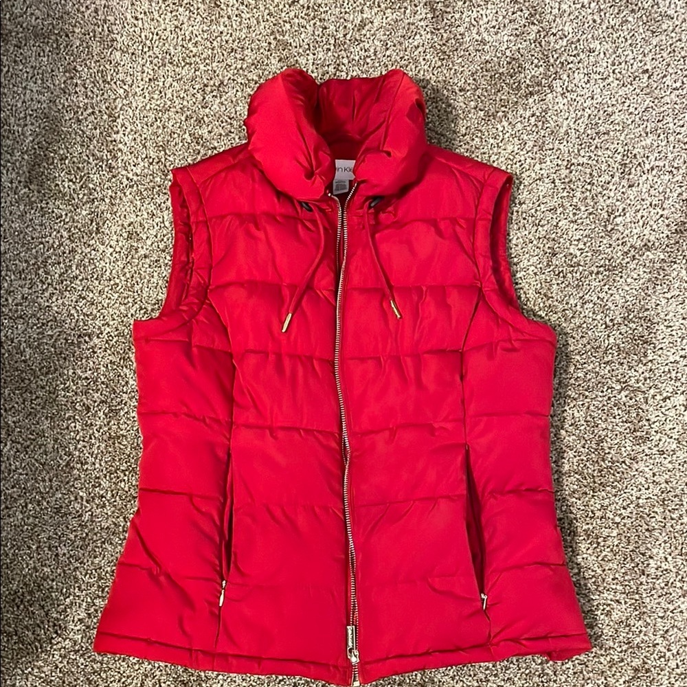 Calvin Klein Red Quilted Puffer Vest